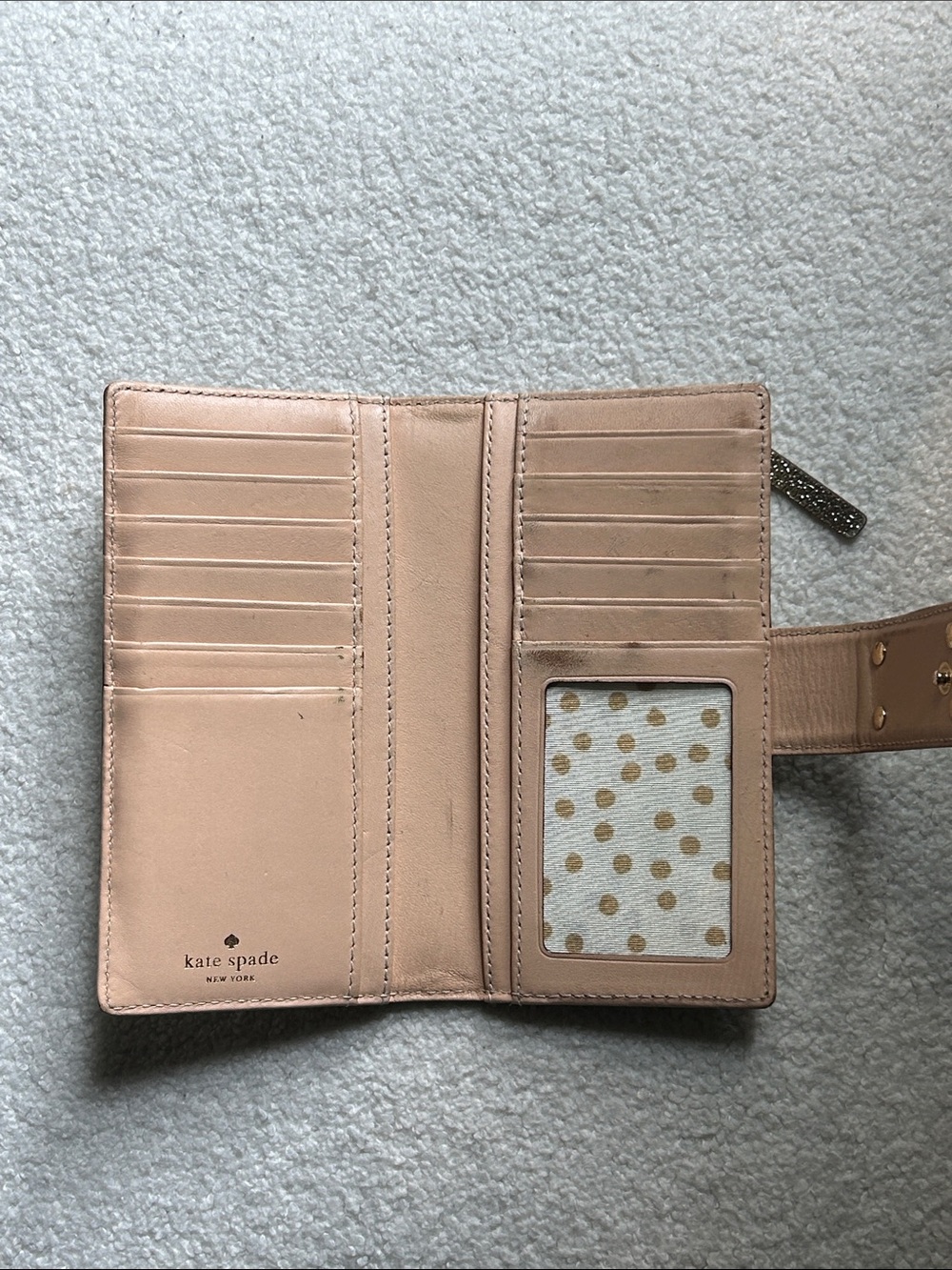 Kate Spade Gold Metallic Wallet with Snap Closure - Picture 4 of 6
